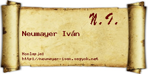 Neumayer Iván névjegykártya